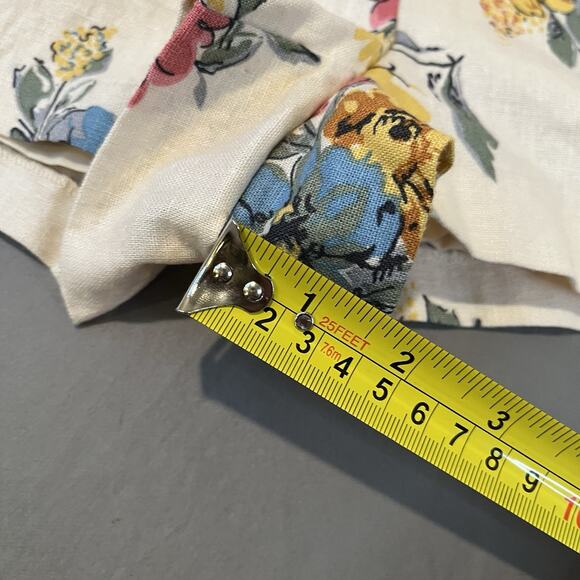 House of Harlow 1960 Size 2 Ivory Floral Linen Blend Halter Romper Woven Belt - Picture 8 of 12